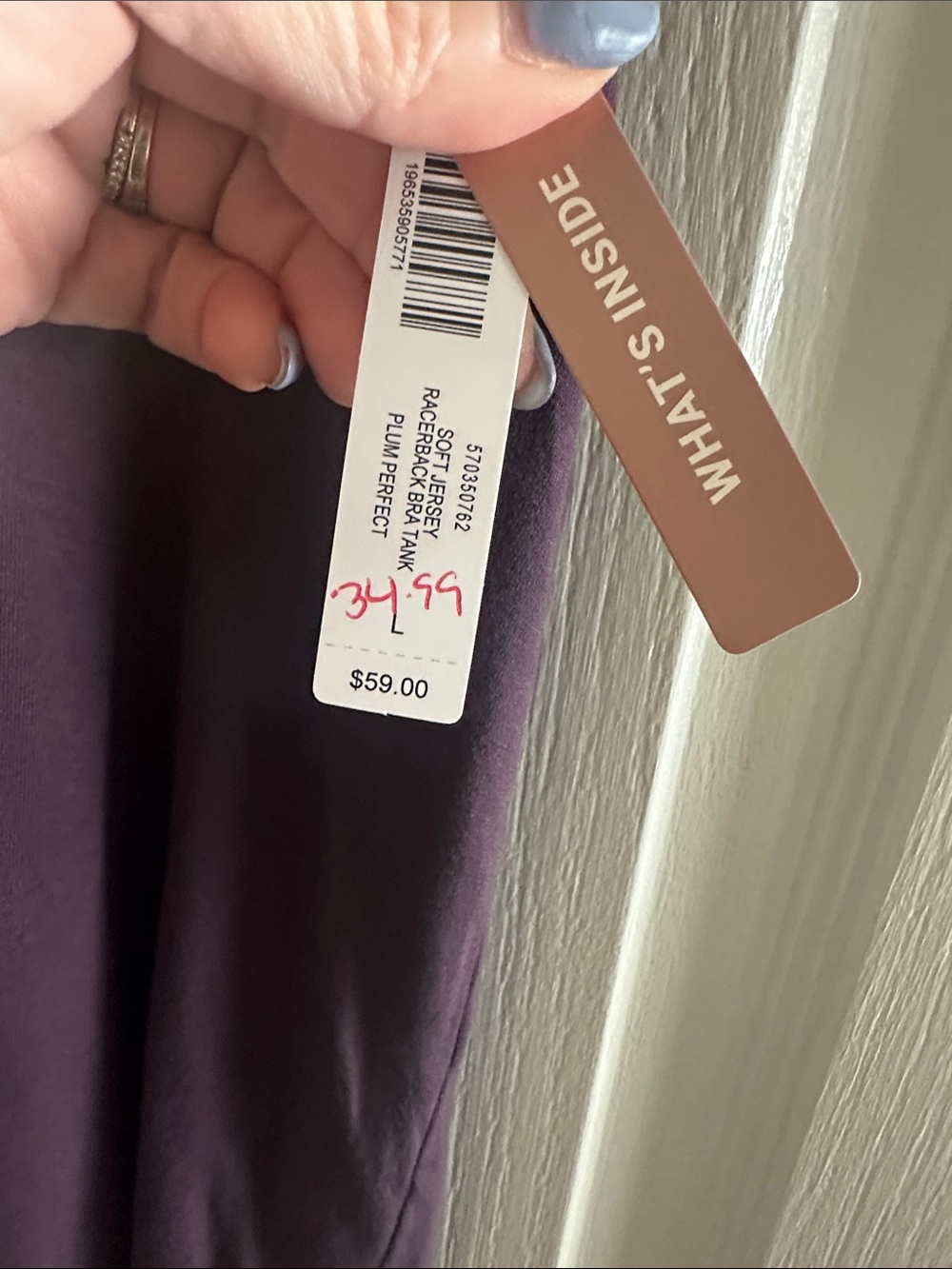 Soma Purple Racerback Tank Top with built in bra - Picture 6 of 8